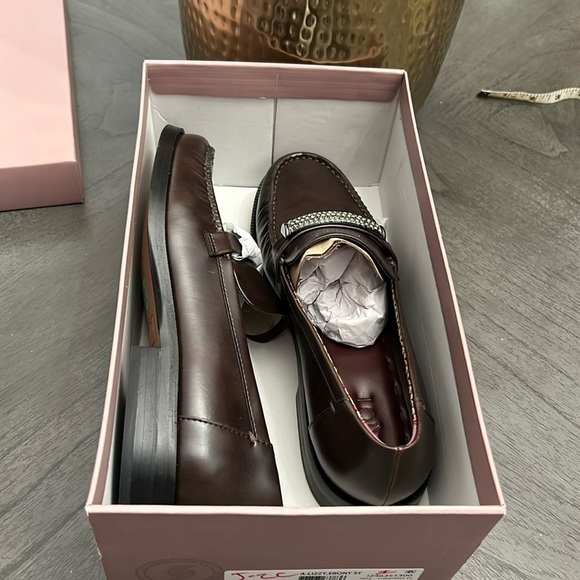 FRANCO SARTO Lizzy Loafers In Ebony Dark Green Faux Leather - Picture 2 of 6